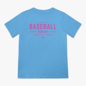 Baseball Lifestyle 101 Authentic Youth Tee Cotton Candy Blue YS NWT IN PACKAGE